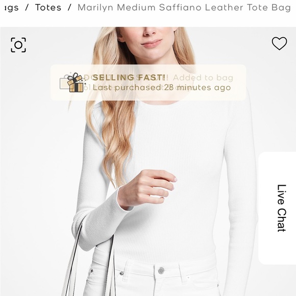 NWT Michael Michael Kors Marilyn Medium Saffiano Leather Tote Bag - Picture 3 of 3